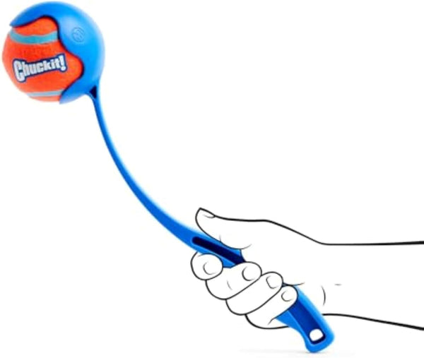 Chuckit! Dog Ball Launcher 12M Sport with 12" Handle Length for Medium 2.5" Dog Balls for Dogs 20-60 Lb, Plastic Pet Fetch Ball Thrower, Perfect for Kids, Made in USA, Blue4