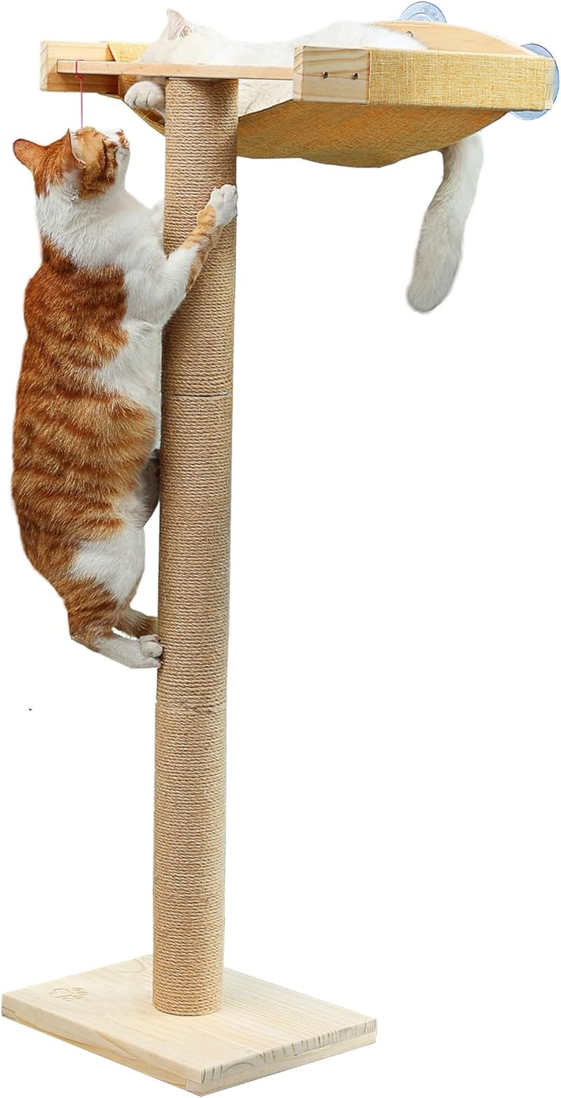 cat-scratching-post-with-large-window-perch-47-inch-tall-sisal-cat-tree-glass-suction-cup-mounting-for-large-cat-maine-coons-thick-square-sisal-post-ultra-soft-bolstered-bed-hold-up-to-45-lbs