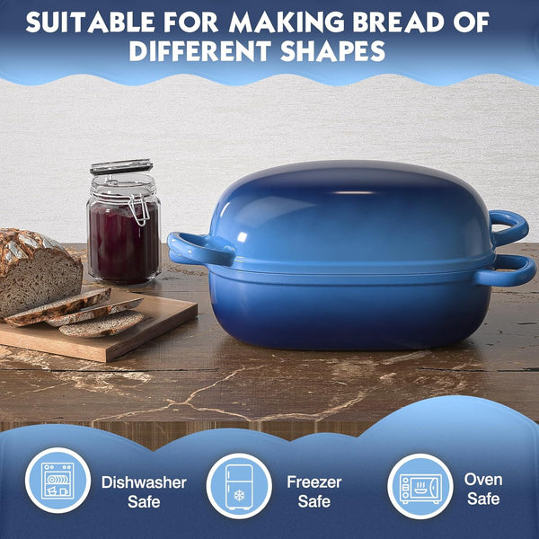 Dutch Oven 9X6 Inch, 2.5QT Cast Iron Bread Pans for Bread Baking | Loaf Pan with Lid, Loop Handles, for Homemade Breadmaking, Induction Cooktop, Oven Safe, Cooking Stews & Meats5