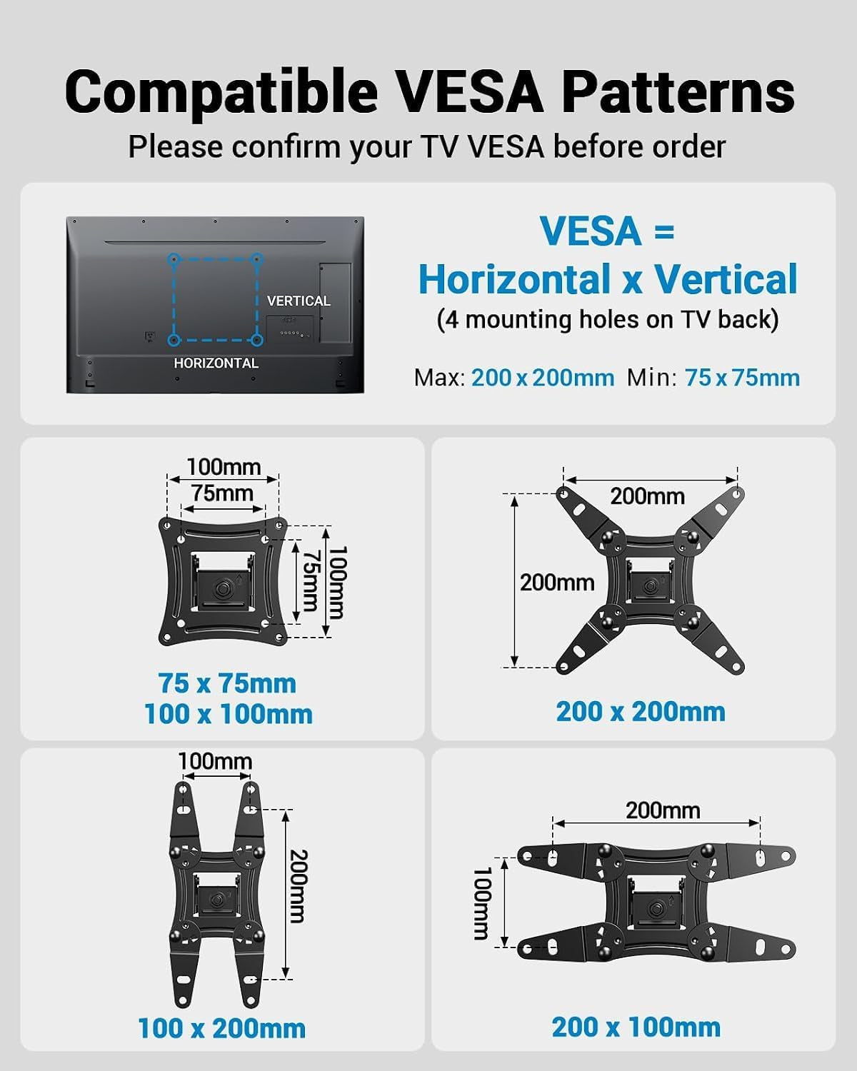 full-motion-tv-wall-mount-for-echo-show-21-15-and-13-43-inch-flat-curved-screen-tvs-monitors-max-vesa-200x200mm-up-to-44lbs-tv-mount-wall-bracket-with-rotation-swivel-tilt-extension