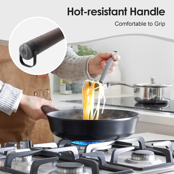 15Pcs Nonstick Cookware Set Pots and Pans Set Kitchen Cooking Frying Pans with Stay-Cool Handle, Dishwasher Safe, Induction Compatible, PFOA/PFOS Free, Black9