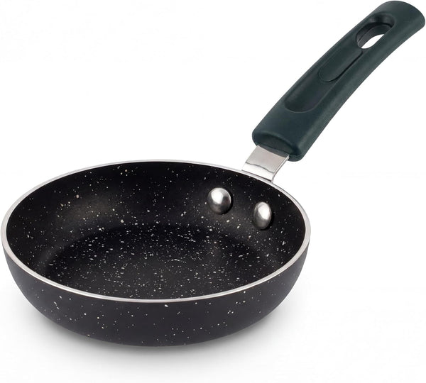 5 Inch Mini Frying Pan Skillet (3.5-Inch Cookable Surface Area), Nonstick Aluminum Egg Pan for Single Eggs, Omelets and Breakfast, Compact Stovetop Cookware for Gas, Electric and Camping Use1