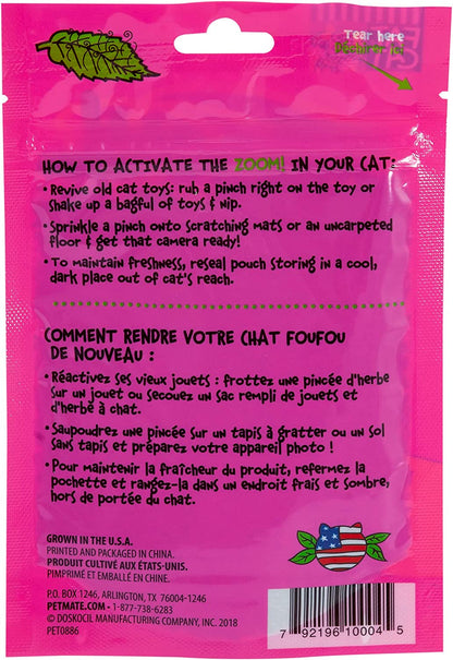 Petmate Organic Catnip - Hoots Zoom around the Room Catnip - Grown & Harvested in USA 0.5Oz Pouch5