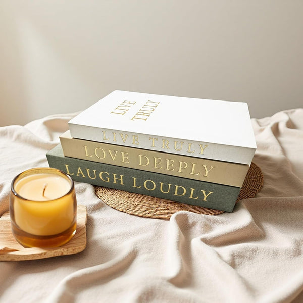 Aesthetic Decorative Books, Set of 3 Linen Faux Books for Decoration | Fake Book Boxes with Storage Space, No Assembly Required, Modern Decor for Shelves Coffee Table Living Room7