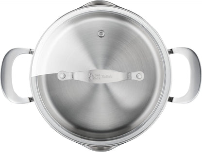 Jamie Oliver by  Cooks Smart 10-Piece Stainless Steel Cookware Set | Stainless Steel Interior, Thermo-Fusion Induction Base, Oven Safe to 500°F, Dishwasher Safe, Heat Indicator Included2