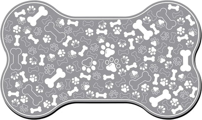 Dog & Cat Food Mat Bone Shaped Pet Feeding Mat Quick Absorb Water Bowl Placemat with Rubber Backing Indoor Floor Stain Resistant Pet Accessory Supplies (Light Pink Small, 12X18 Inches)16
