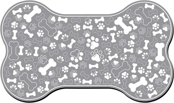 Dog & Cat Food Mat Bone Shaped Pet Feeding Mat Quick Absorb Water Bowl Placemat with Rubber Backing Indoor Floor Stain Resistant Pet Accessory Supplies (Light Pink Small, 12X18 Inches)16