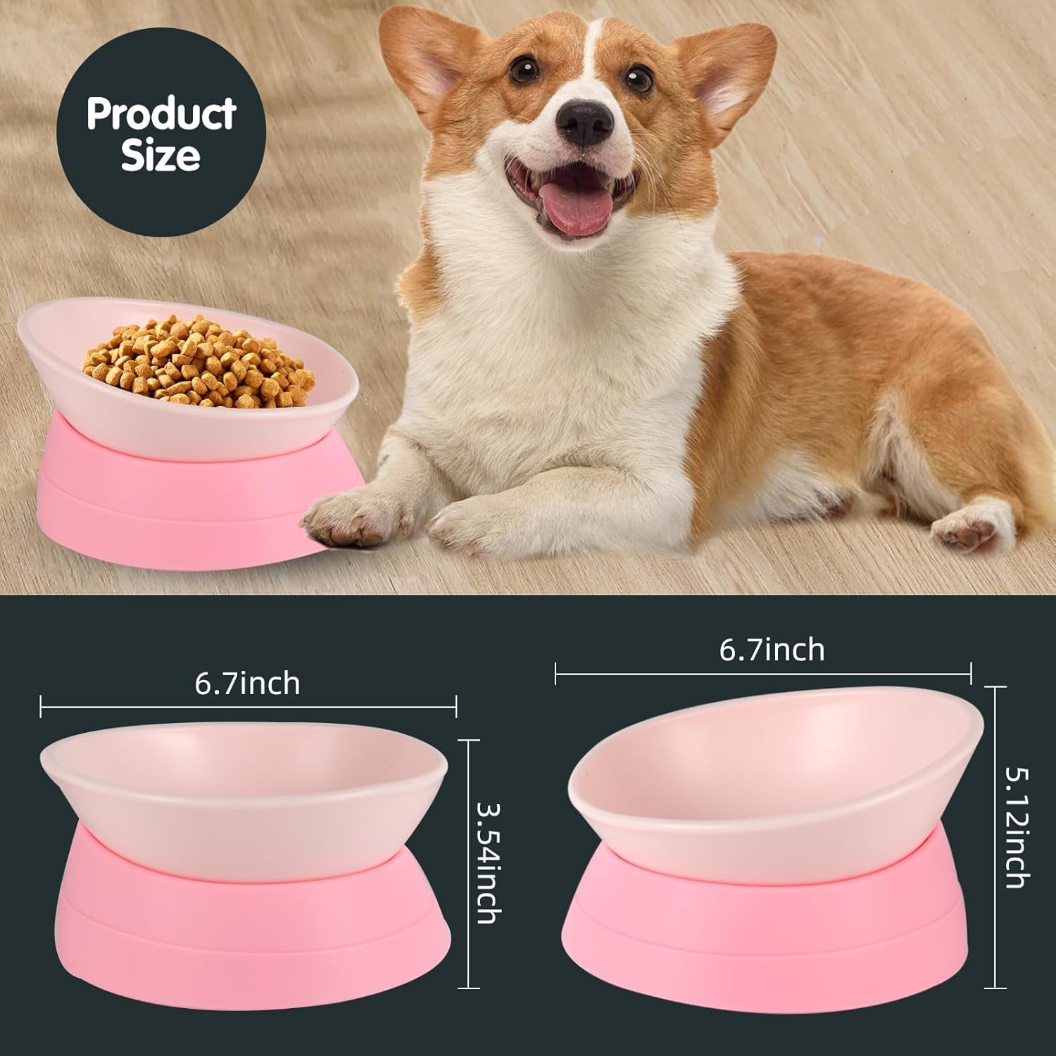bulldog-bowl-anti-slip-dog-cat-dish-detachable-rubber-dog-bowl-pet-sterile-tilted-pet-feeder-slope-base-pink-2-cups