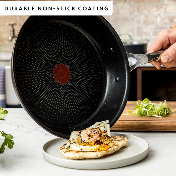 Tefal Jamie Oliver Cook'S Direct 5 Piece Non-Stick Pan Set, 20 and 28 Cm Frying Pans, 16&18&20 Cm Saucepan with Lid, Heat Indicator, Riveted Safe-Grip Handle, Induction Hob Compatible, E017S5557