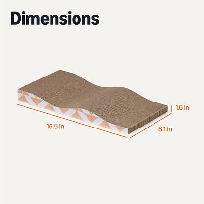 Amazon Basics Cat Scratching Post, Cat Scratch Pad for Indoor Cats with Catnip, Single Layer with Curve, 16.5 X 8.1 X 1.6 In, 2-Pack5