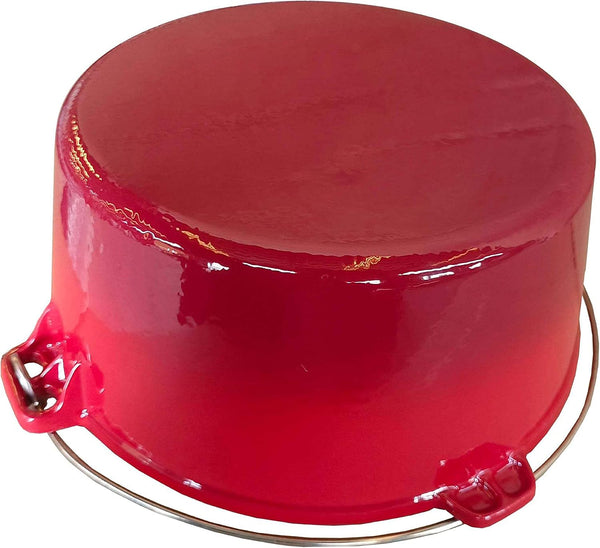 Red Enamel Coated Cast Iron Dutch Oven 9 Qt4