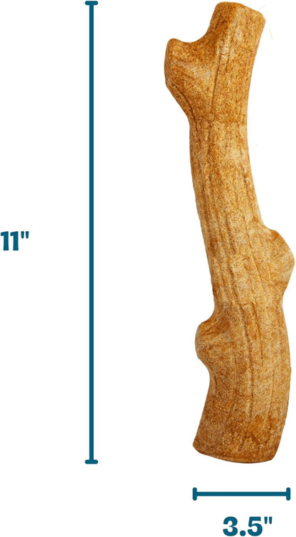 Pupstages Super Dogwood Dog Chew Toy, Made in the USA, Real-Wood Blend, Naturalwood Flavor & Texture, Moderate Chewers, Large, 11"3