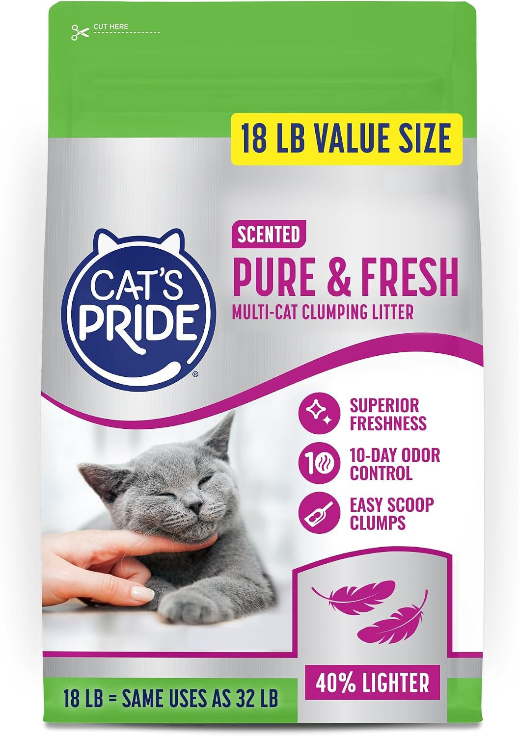cats-pride-premium-lightweight-clumping-litter-pure-fresh-up-to-10-days-of-powerful-odor-control-multi-cat-scented-18-pounds