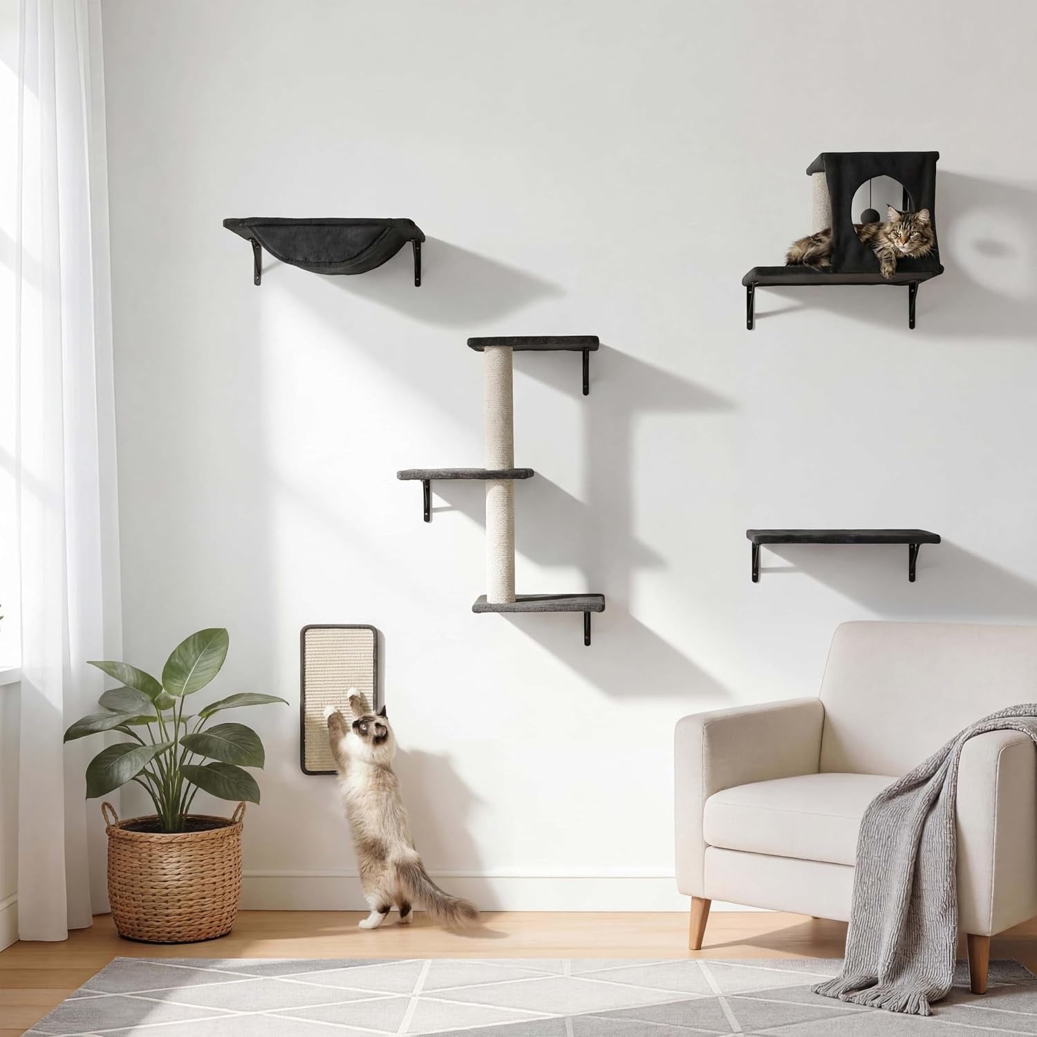 cat-wall-shelves-cat-wall-mounted-furniture-climbing-wall-systems-with-perches-scratchers-and-condo-kitten-indoor-jungle-gym-set-of-5-grey