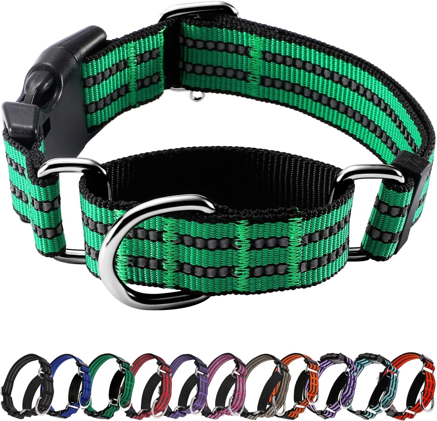 martingale-collars-for-dogs-reflective-escape-proof-training-dog-collars-with-quick-release-buckle-adjustable-no-slip-nylon-dog-collar-for-medium-pets