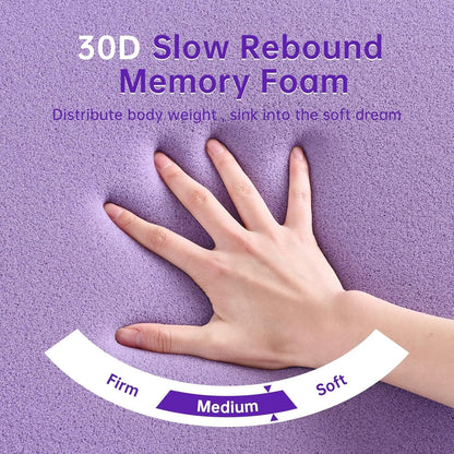 3 Inch 7-Zone Queen Mattress Topper, Egg Crate Memory Foam Mattress Topper Queen Size for Back Pain, Lavender Gel Infused Bed Pad, Certipur-Us and Oeko-Tex Certification (60"×80")3