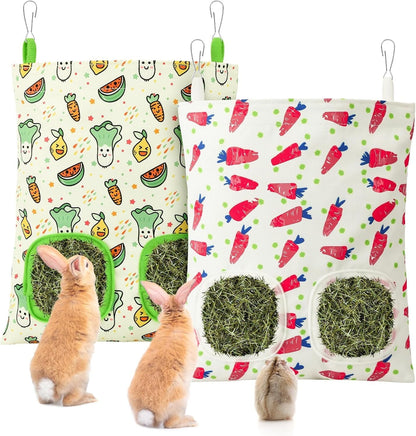UPINS 2Pack Guinea Pig Hay Feeder Bag,Bunny Rabbit Cage Bag Hanging Holder | Guinea Pig Cage Feeder,For Bunny Rabbits,Chinchillas,Hamsters,Small Pets,And Animals1