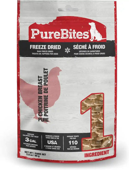 Purebites Chicken Breast Freeze Dried Dog Treats, 1 Ingredient, Made in USA, 8.6Oz12