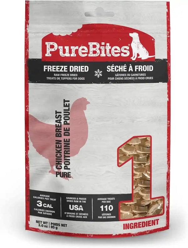 Purebites Chicken Breast Freeze Dried Dog Treats, 1 Ingredient, Made in USA, 8.6Oz12