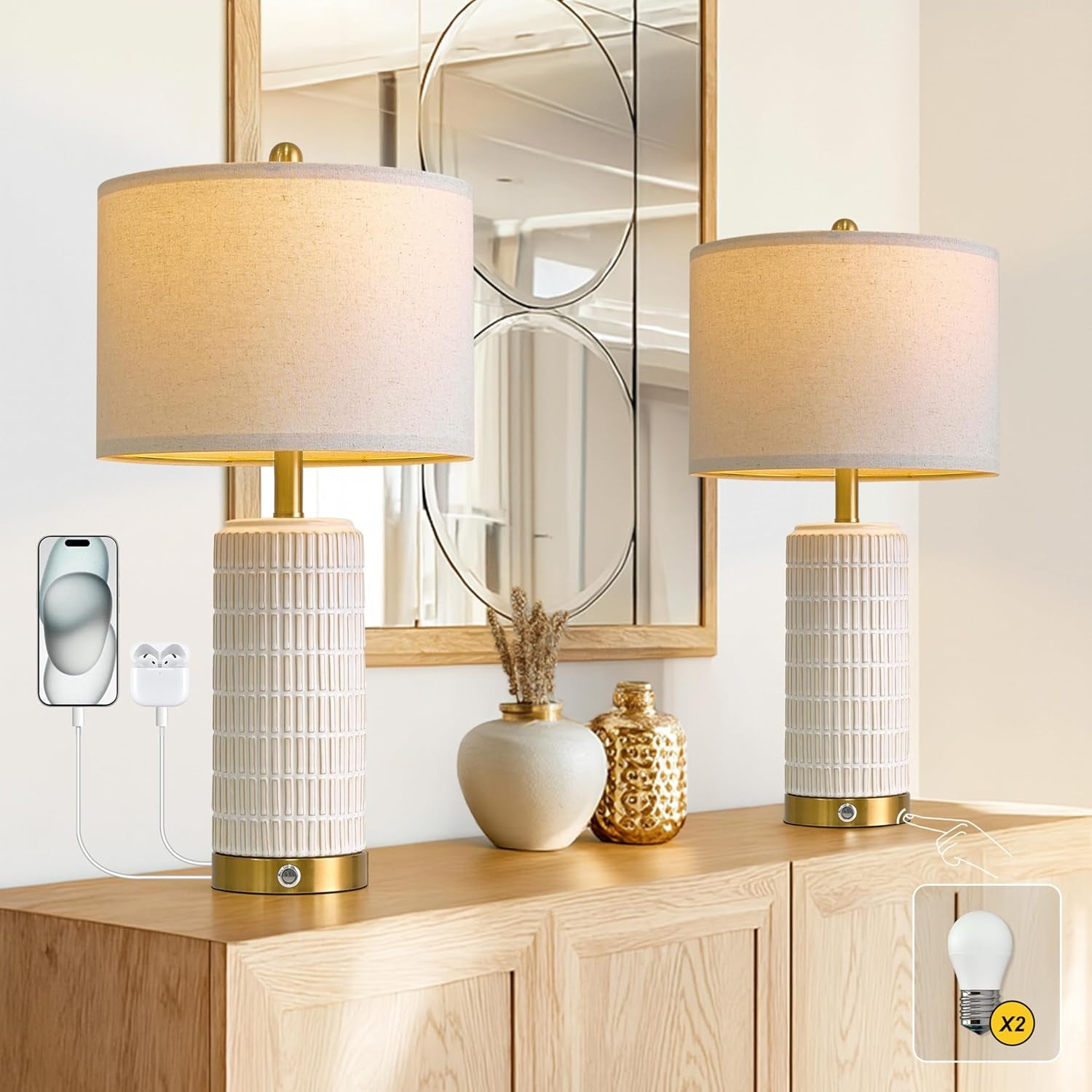 touch-bedside-table-lamps-with-2-usb-for-bedroom-living-room-25-nightstand-lamps-set-of-2-3-way-dimmable-with-2-bulbs-durable-white-ceramic-farmhouse-modern-style-for-side-table