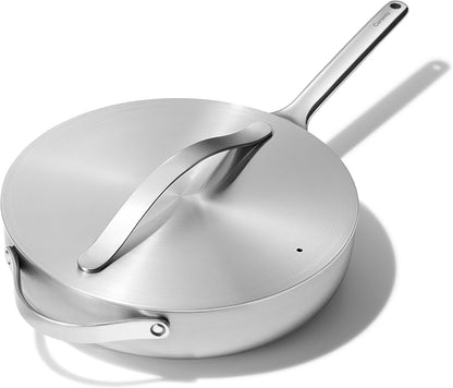 Caraway 4.5 Qt Stainless Steel Sauté Pan | 5-Ply Stainless Steel, Oven Safe and Stovetop Agnostic, Non-Toxic, PTFE and PFOA Free1