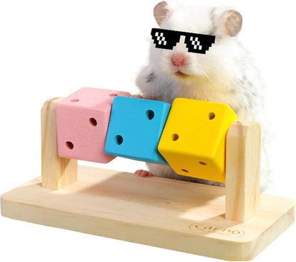 Hamster Enrichment Toys, Hamster Chew Toys, Wooden Small Animal Cage Accessories, for Syrian & Dwarf Hamsters, Gerbils, Rats1
