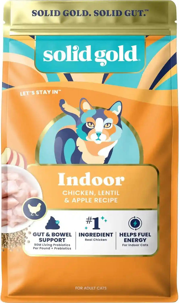 Solid Gold High Protein Dry Cat Food - Grain Free & Gluten Free Chicken Cat Dry Food W/Probiotics for Gut Health & Digestion - High Fiber & Omega 3 - Low Carb Superfood Kibble for Cats All Ages -12LB12