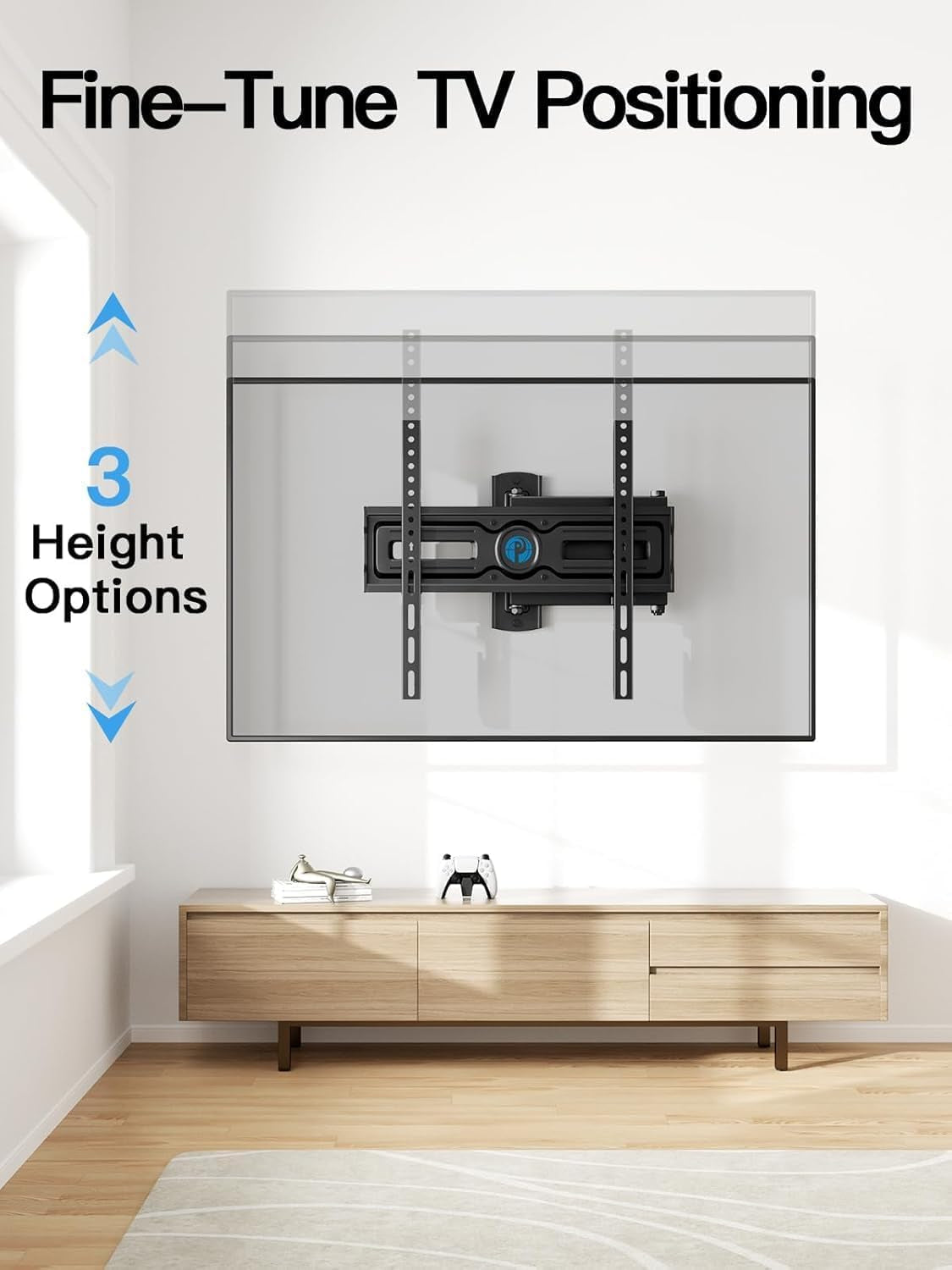 full-motion-tv-wall-mount-for-most-26-65-inch-flat-curved-tvs-up-to-77-lbs-adjustable-bracket-height-corner-tv-mount-with-single-articulating-arm-max-vesa-400x400mm-pimf9