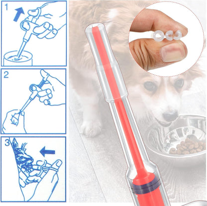 2 Pcs Pet Pill Plunger Popper for Small Cats Dogs,Red5