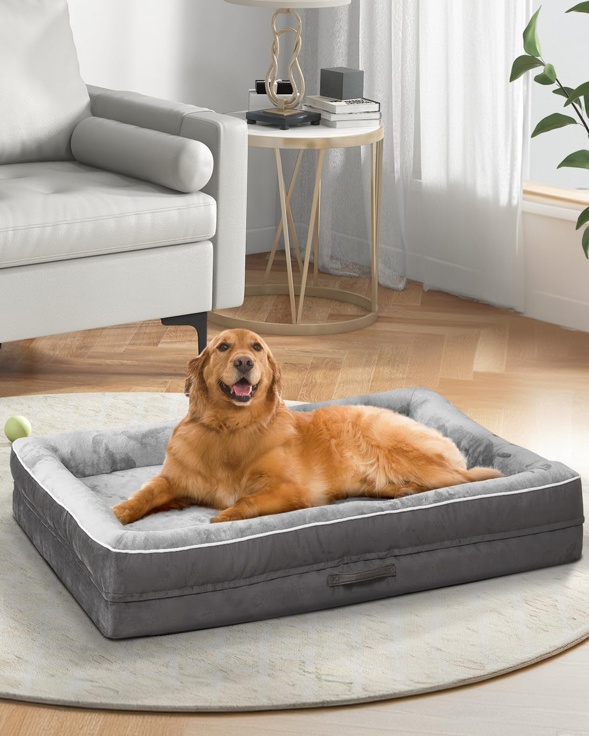 upvilla-orthopedic-dog-bed-xl-four-sided-dog-sofa-washable-cover-gray