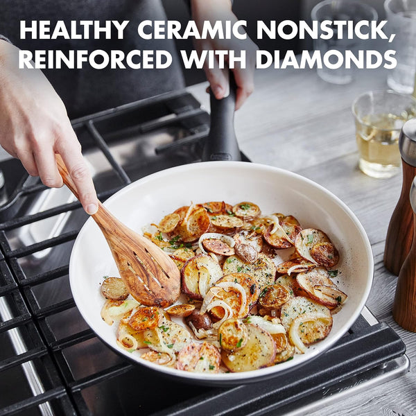 Rio Healthy Ceramic Nonstick 12" Frying Pan Skillet, Pfas-Free, Dishwasher Safe, Black2