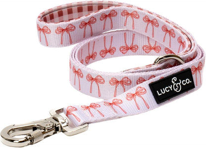 Lucy & Co. Cheery Cherries - Designer Dog Leash for Small to Large Dogs - Padded Handle for Comfort - Large, Red Gingham Cherries - 5 Foot22