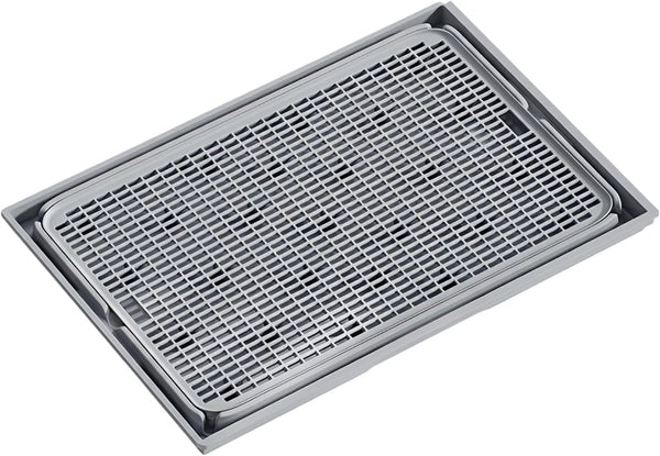 Odor Control Cat Litter Mat, Double Layer Trapper Pad, 16.5 X 11.2 X 0.8 In, Light Grey, Anti-Slip Plastic,1