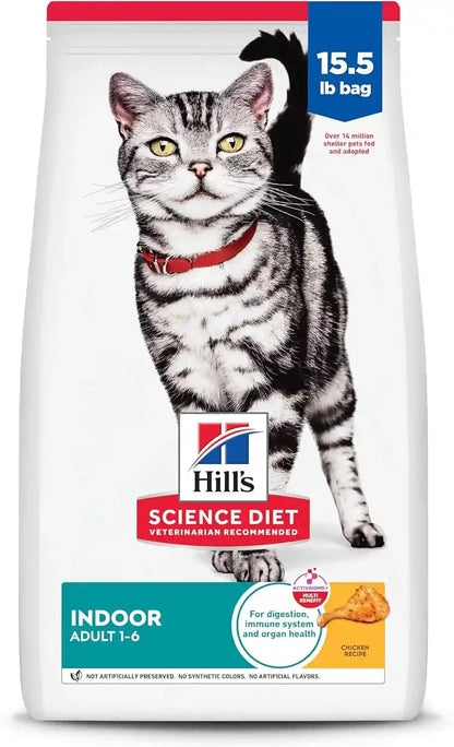 Hill'S Science Diet Adult 1-6 Indoor Dry Cat Food, Chicken, 7 Lb. Bag | #1 Veterinarian Recommended, Chicken Recipe, 7 Lb. Bag15