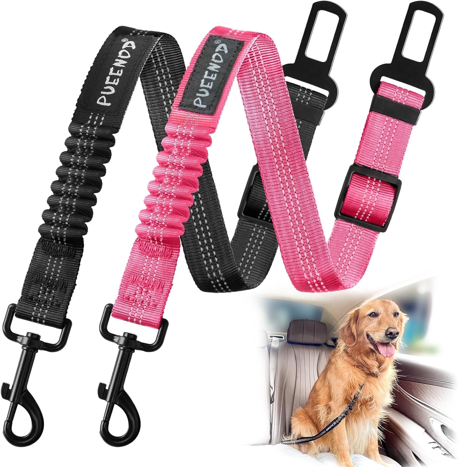 2-pack-dog-seat-belt-adjustable-dog-car-seatbelts-for-vehicle-nylon-pet-safety-seat-belt-with-elastic-bungee-buffer-reflective-durable-car-harness-for-dogs