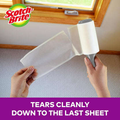 Scotch-Brite Pet Extra Sticky Lint Rollers 4 Rollers 48 Sheets per Roller 192 Sheets Total4