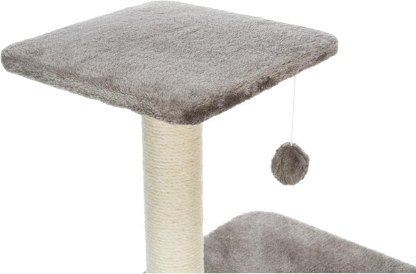 TRIXIE Altea Cat Tree, Tall Scratching Posts, 3 Elevated Platforms, Dangling Cat Toy, Cat Playground, Platinum Gray6