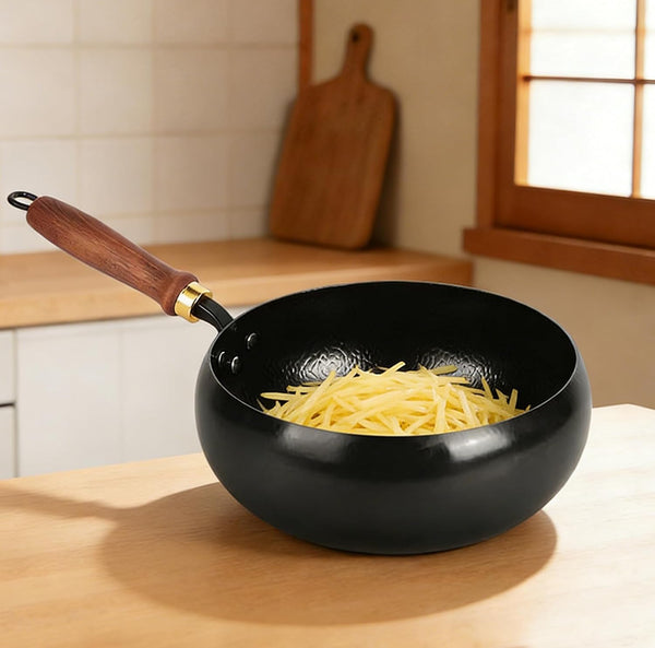 Hand-Forged Hammered Wok, Metal Iron Big Belly Wok Pan, Nonstick Woks & Stir-Fry Pans with Lid, Versatile Wok Geometry, Ergonomic Handle, Bottom Diameter 7.09In, for Gas Stoves (11.02In)4