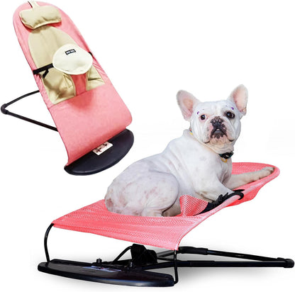 Cat & Dog Rocking Chair - Bouncer Bed for Frenchie, French Bulldog Lounge, Outdoor Portable Foldable Pet Furniture. Adjustable Height, Breathable Mesh, Safety Harness for Small Animals & Puppies9