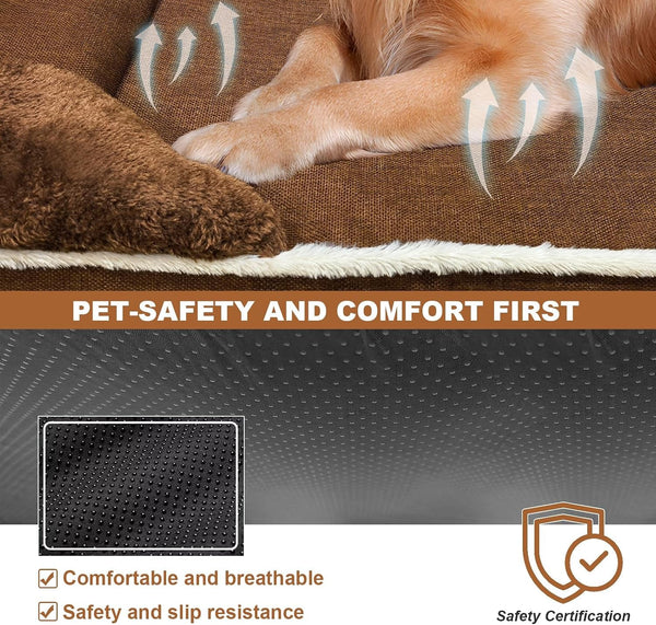 Heated Pet Bed for Cat & Puppy, 20×20In Dog Beds with Memory Foam Pet Bed, Nine Gears Smart Switch Dog Sofa with Timer, Washable Removable Cotton Sleeve, Soft and Comfortable8