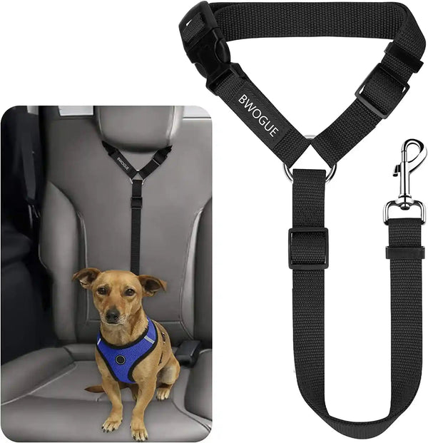 Adjustable Pet Seat Belt Restraint for Dogs and Cats - Vehicle Headrest Safety Harness (1 Pack)1