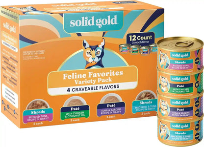Solid Gold Wet Cat Food Pate for Indoor Cats - Healthy Canned Cat Food Pate W/Real Chicken, Omega Fatty Acids, Vitamins & Minerals - Grain Free & Gluten Free Can Meals for Cats & Kittens - 24Ct/3Oz32