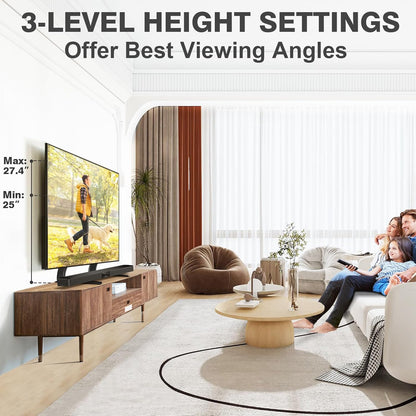 TAVR Universal Table Top TV Stand for 27-65 Inch Tvs Holds up to 88 Lbs | Height Adjustable TV Legs, Strong TV Base, Max VESA 800X500Mm, Black2