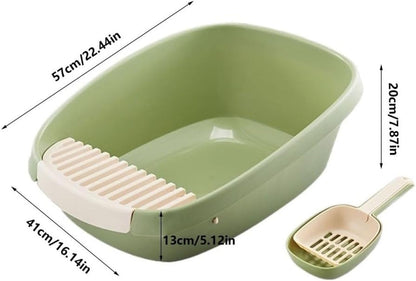 Pet Supplies, Enclosed Cat Litter Box for Large Cats, High Sided XL with Scoop(Green,Medium)2
