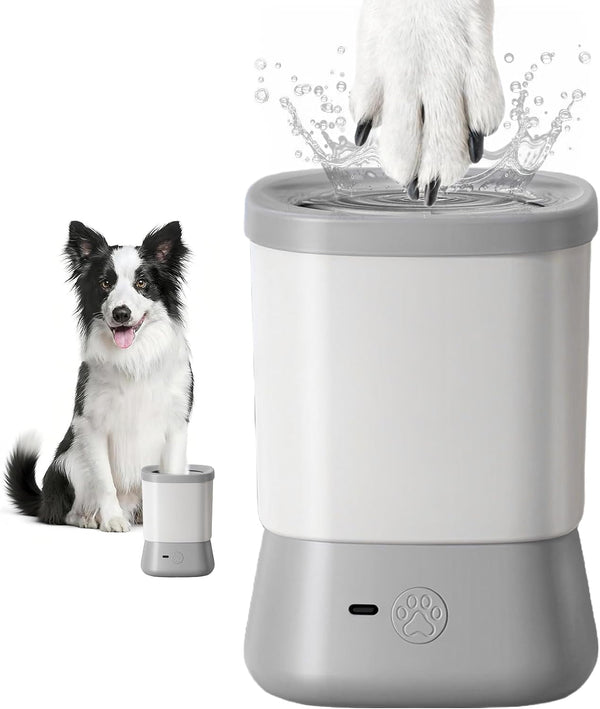 Electric Dog Paw Cleaner for Dogs，2 Speeds Automatic Dog Foot Paw Washer for Small Medium to Large Cat Dog Pet (Grey)1