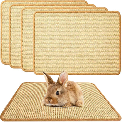 2PCS Rabbit Scratch Mat, Natural Bunny Pad Claws and Teeth Care, 16X12 | Bunny Scratching Pad Rabbit Mats for Cages, Rabbit Mat Chew Toys for Bunny Pet Cage Bedding for Biting Sleeping Nesting8