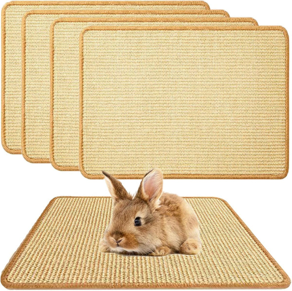 2PCS Rabbit Scratch Mat, Natural Bunny Pad Claws and Teeth Care, 16X12 | Bunny Scratching Pad Rabbit Mats for Cages, Rabbit Mat Chew Toys for Bunny Pet Cage Bedding for Biting Sleeping Nesting8