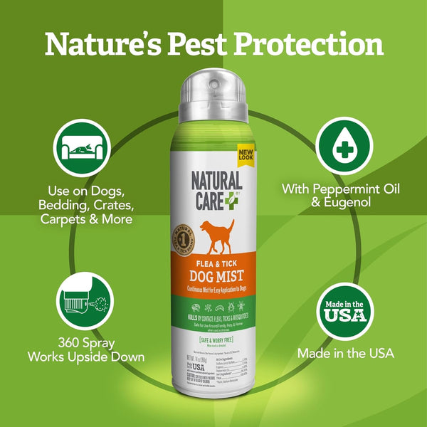 Natural Care Flea & Tick Spray for Dogs, Flea & Tick Treatment, 14Oz | Dog Tick & Flea Treatment, Pest Control, Certified Oils, Repels Fleas, Repels Ticks, Easy Spray Application, Pet Care6
