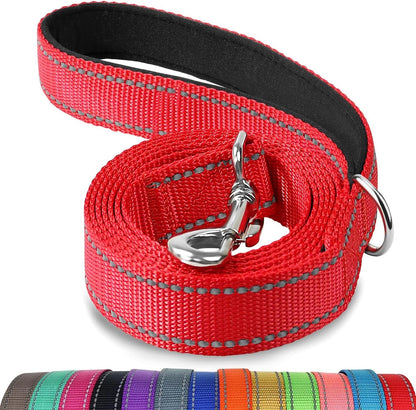 Joytale Reflective Dog Leash for Medium & Large Dogs, 6 FT X 1", Black | Heavy Duty Nylon Webbing, Padded Handle for Comfort, Visible at Night, for Walking & Training32