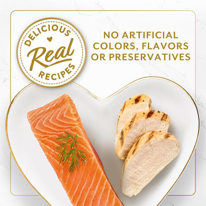 Purina Fancy Feast Layered Delights Chicken Mousse Topped with Flaked Salmon Gourmet Wet Cat Treats - 1.96 Oz. (Pack of 8)4